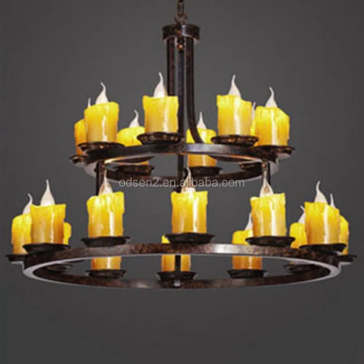 Large Wrought Iron Chandelier Pillar Candle Light Chandelier Buy