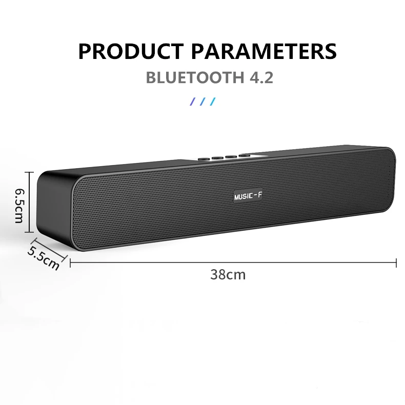 

10W High Power Mini Wireless Portable Speaker Bluetooth Sound Bar, Super Bass Speaker & Double Horn for Home Theater Video Music, Black;white