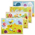 60 pieces Wooden toys jigsaw 2D Puzzle toys Educational toys Animals farm Marine animals Plane puzzles