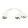15 Pin VGA Male to 2 Female VGA Y Splitter Video Cable for TV PC