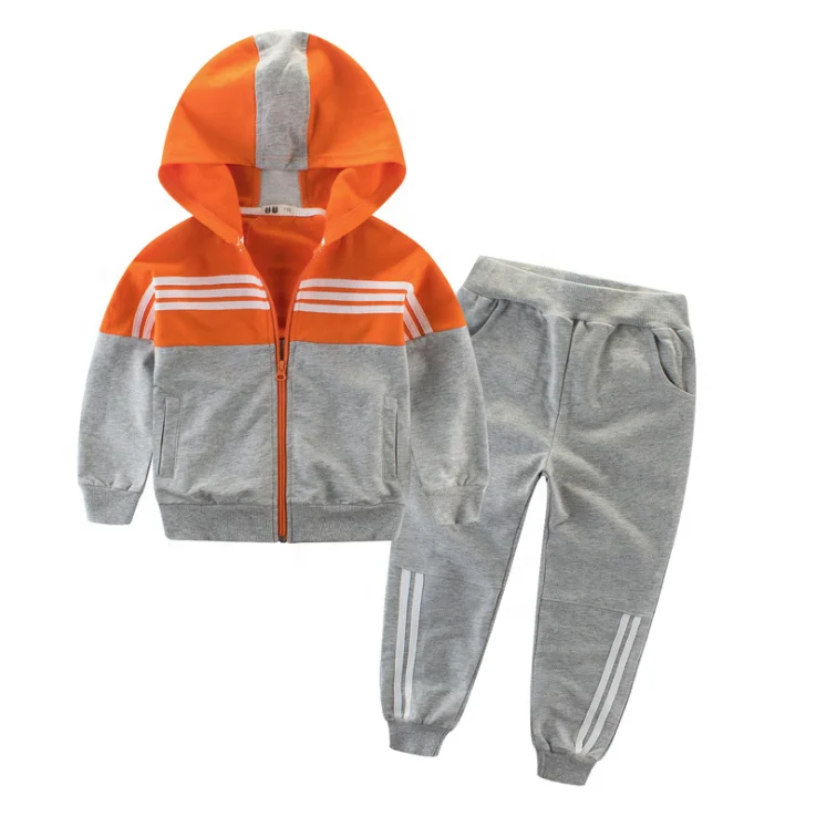 

Fall fashion hoodie zipper kids clothing sets boys sports clothes, Picture