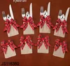 Set of 8 Christmas Cutlery cover set Flatware cover set with bowknot and bell