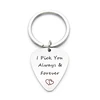 Double Sided Engraved Stainless Steel Guitar Pick Keychain Musical Gift