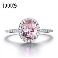 

925 Sterling Silver Ring Oval Classic Pink Morganite Rings For Women Engagement Gemstone Wedding Band Fine Jewelry Gift