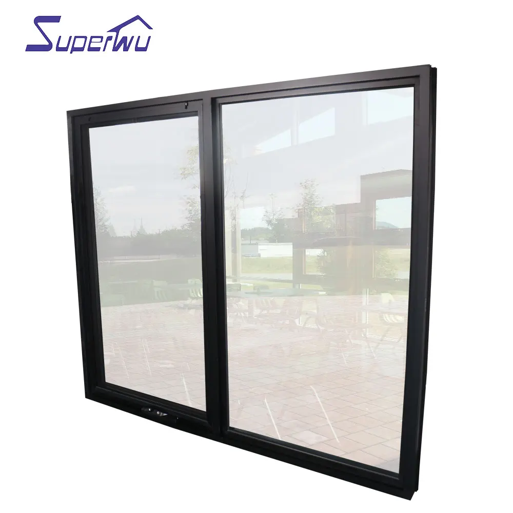 Australia standard aluminum sliding window glass sliding window black color powder coated