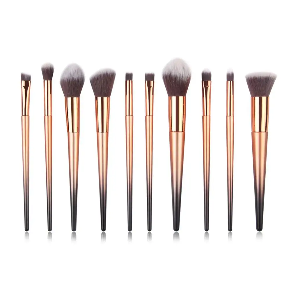 

10pcs Makeup Brushes Set Fan Powder Foundation Blush Eye Shadow Lip Cosmetic Beautiful Make Up Brush Tools, Show in picture