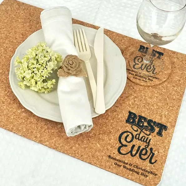 30*40cm Custom Screen Printed Cork Placemats And Coaster Sets For Home