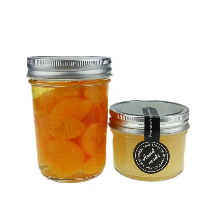 100ml 200ml clear wide mouth glass mason jar for jam with tin lid
