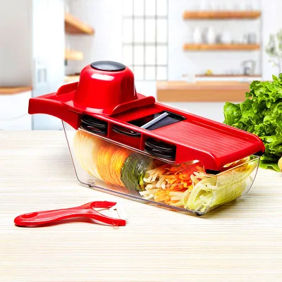 

12 in 1 manual vegetable chopper magic vegetable slicer multi-functional spiral vegetable cutter slicer, Red