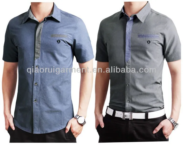 mens slim fit short sleeve casual shirts