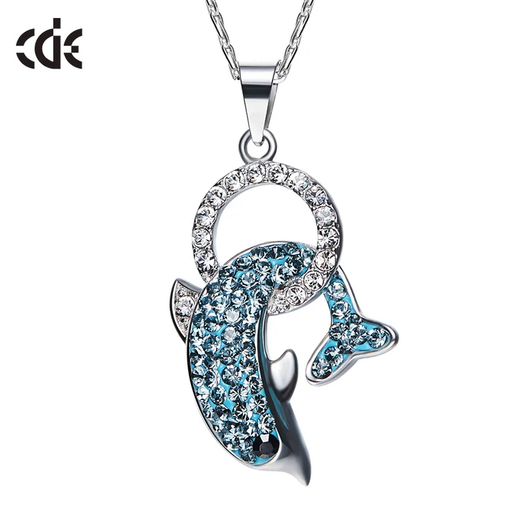 

Jewelry 925 Sterling Silver Fashion Dolphin Pendant Necklace