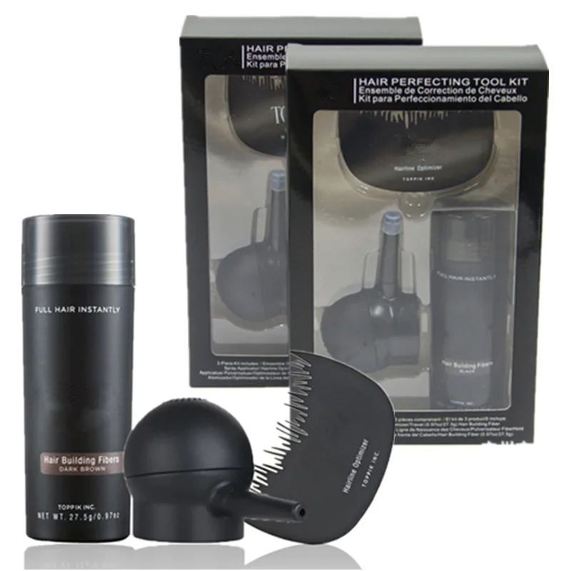 

3pcs/lot 27.5g Toppik Building Fibers Set Spray Applicator + Hairline Optimizer Hair Perfecting Tool Kit, N/a