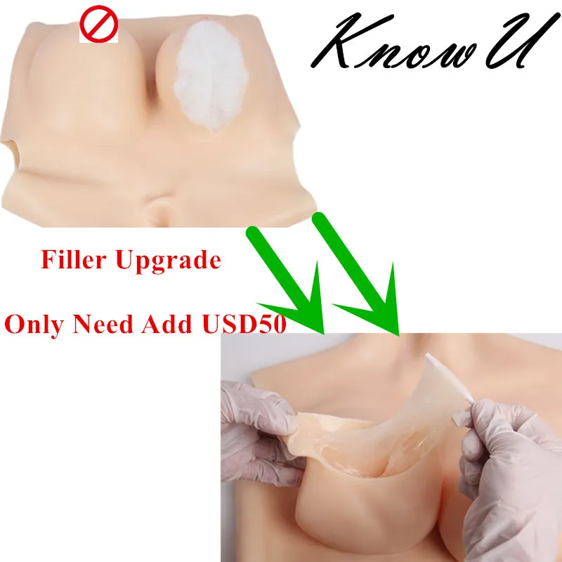 

drop shippig KnowU silicone breast forms cotton filler upgrade to Silicone filler