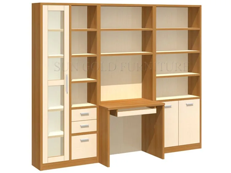 Modern Design Computer Cabinet Study Table With Bookshelf Sz