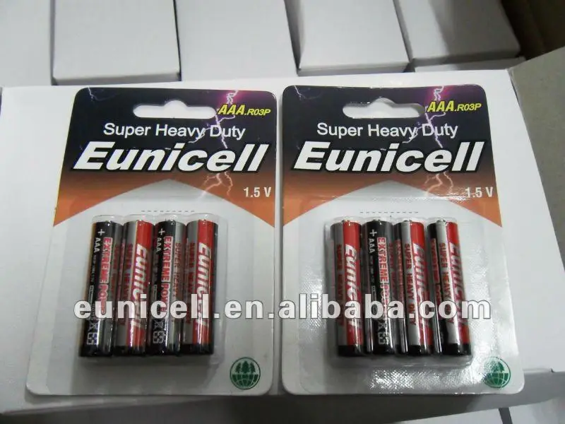 AAA R03P 1.5V carbon zinc batteries