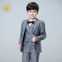 

Nimble 1-6years Factory Direct Sell Fashion Children's Suit England Style 3pcs Boy Suit Set Grey Color Child Suit