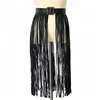 Sexy Woman leather tassel skirt 2018 ladies belt Nightclub versatile body shaping hip dress skirt waist wide waist seal