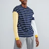 latest design color bnlock stripe men basic t shirt