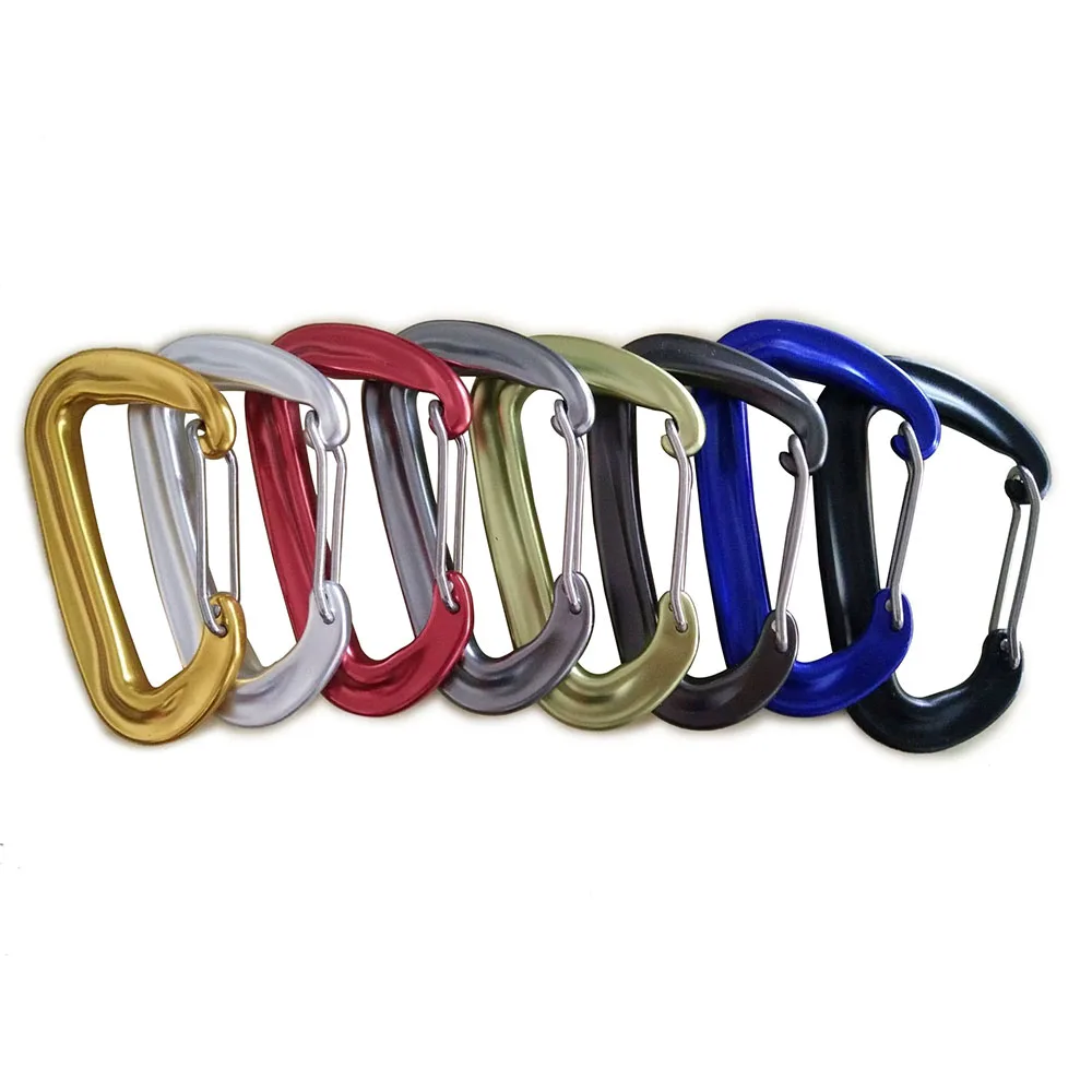 Aluminum 7075 12KN Wire Gate Hook Safety Hammock Hanger Aluminum Carabiner Hook