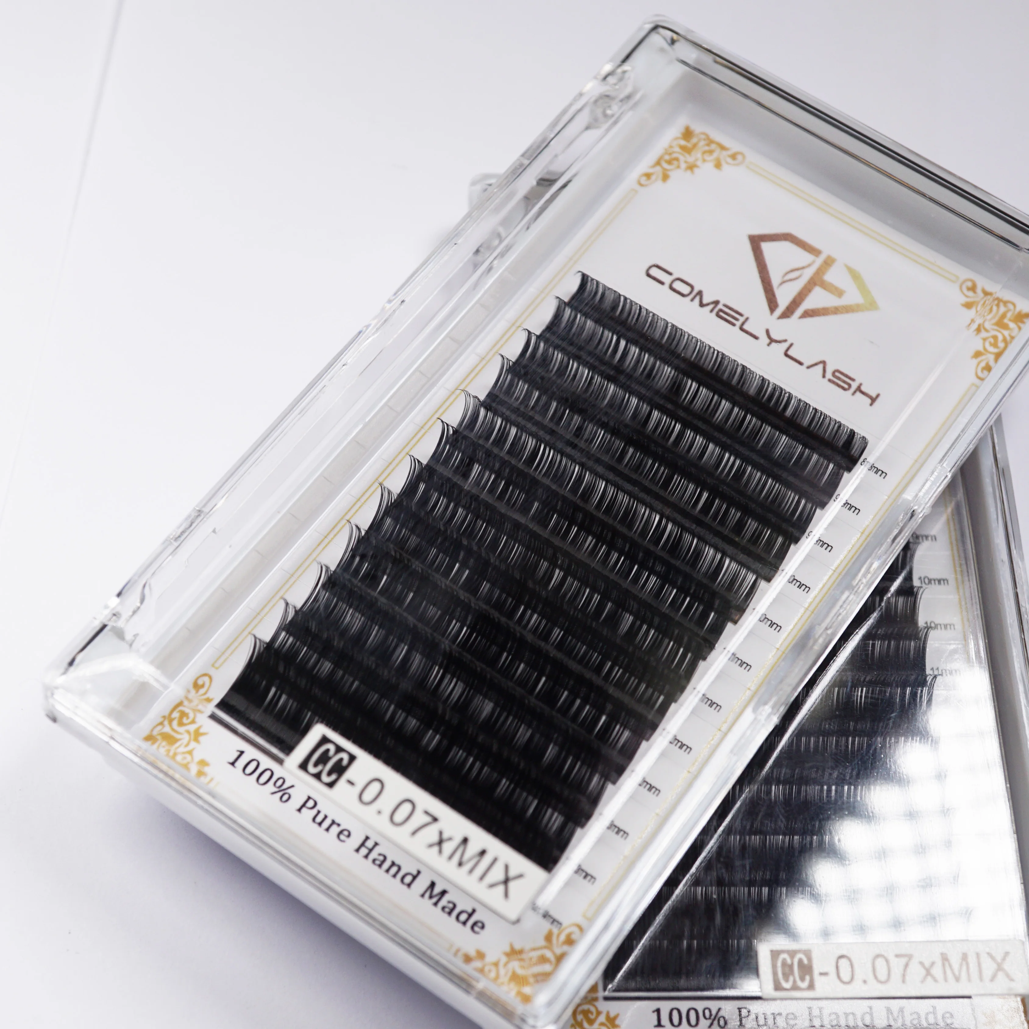 

J B C CC D DD Curl Mixed Tray Russia Volume Eyelash OEM Service Premium Silk Lashes, Natural black