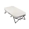 Outdoor single person camping inflatable mattresses convenient folding airbeds cot with side table