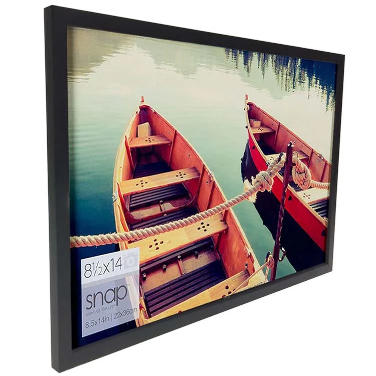 

Snap 8.5x14 Black Wood Wall Photo Picture Frame,