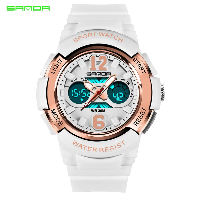 

SANDA 757 Casual Fashion Quartz Watches Sports Digital Watch Kids Girl Shock Relogio Masculino Resistant Waterproof Clock Women