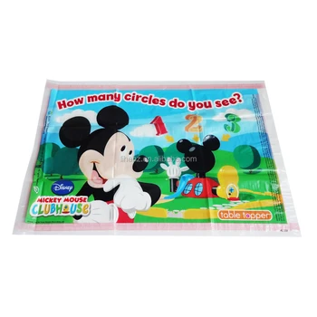 Ldpe Plastic Baby Table Mat Dining Kids Disposable Table Mat Funny