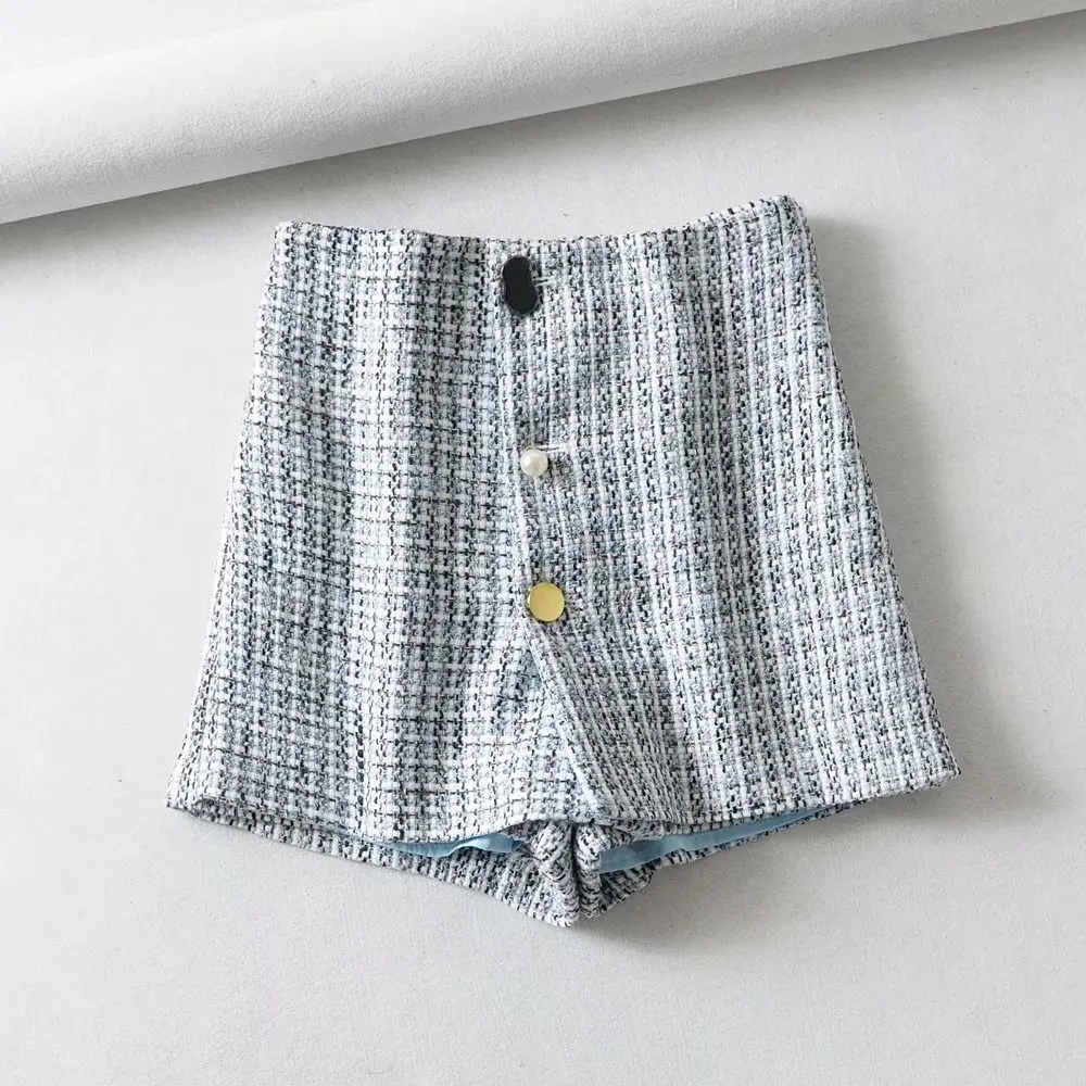 

Women's high waist slim fit design good quality woolen spring skirt shorts