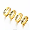 Custom stainless steel 18K gold plated mantra band engraved inspired rings jewelry