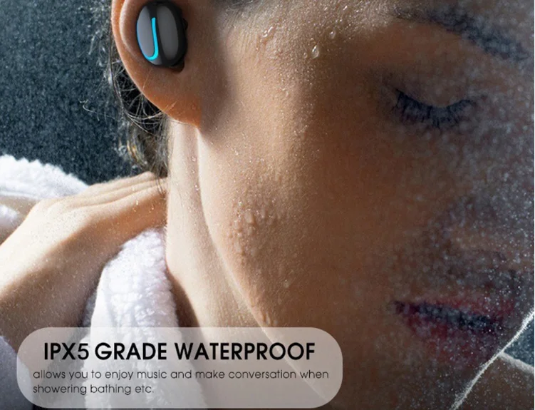 Waterproof IPX 5 Bluetooth 5.0 Mini Wireless Stereo Earphones With Charging Box Single Earbud HBQ-Q32