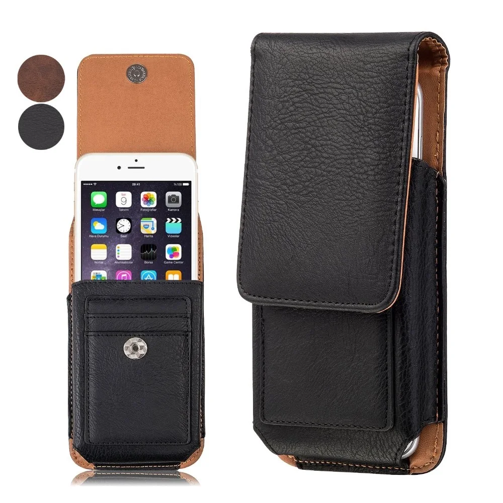 

Premium Vertical Pouch Bag Leather Case for all mobile Phone Holster Swivel Belt Clip Cove 5.0inch,5.5inch,6.0inch