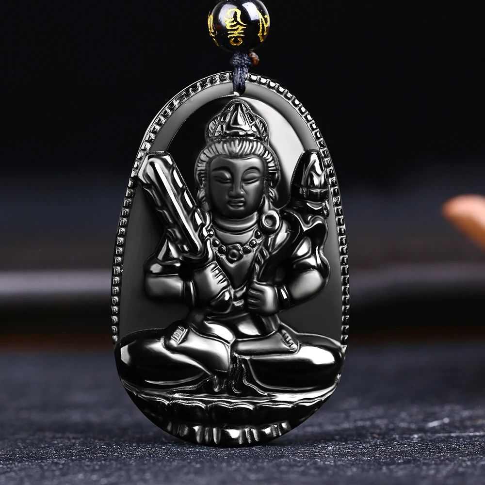 

Buddha Pendant Natural obsidian Vintage Necklace Black Buddha Head Pendant For women&men Jade Jewelry Free shipping