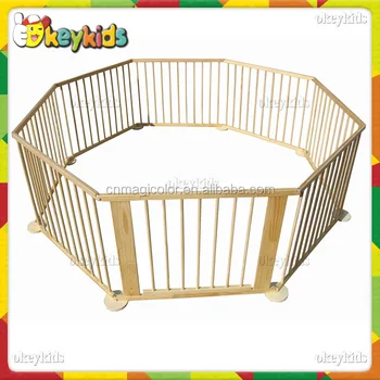 square wooden playpen