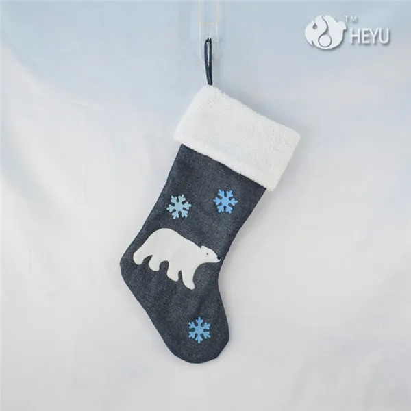 Christmas ~ Polar Bears Fishing with Penguins Mini Stocking