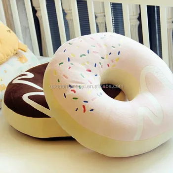 Creative Doughnut Printed Plush Stuffed Food Shaped Pillow Creative Doughnut Printed Plush Stuffed Food Shaped Pillow Toy Pillows