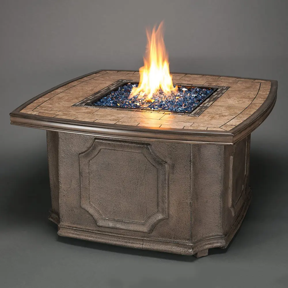 Buy Agio Templeton Gas Fire Pit With Copper Reflective Fire Glass