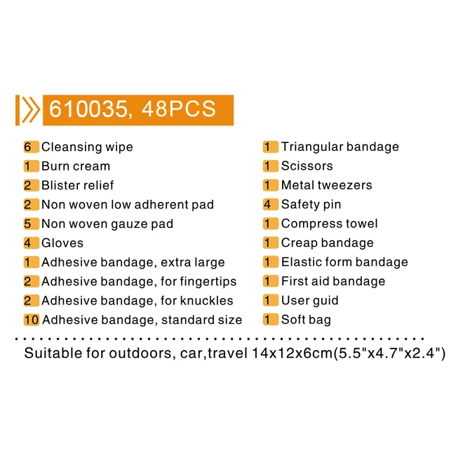 Portable universal mini home and car use first aid kit set