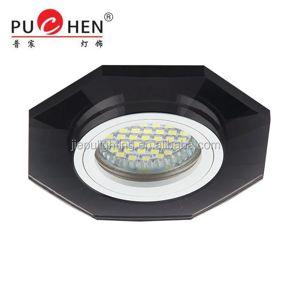 
octagon brown crystal spot ceiling lighting for led or halogen lamp 