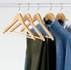 Wholesale factory luxury fancy multi use antiskid rod bulk wooden clothes hanger