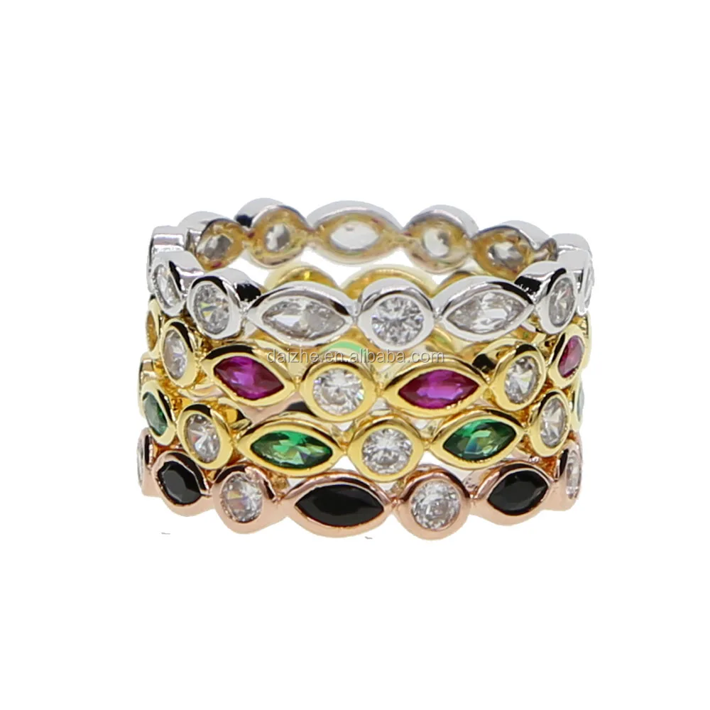 

various colors stack stackable engagement band marquise engagement band eternity cz ring