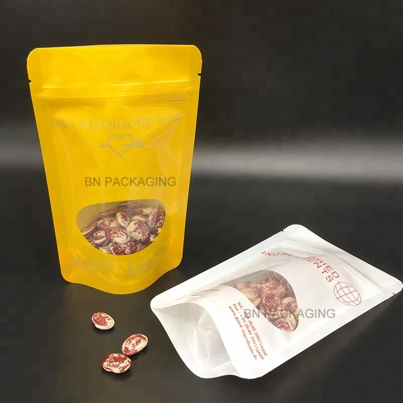 Custom Printed Spice Herb Packing Stand Up Pouch Bag With Oval Window