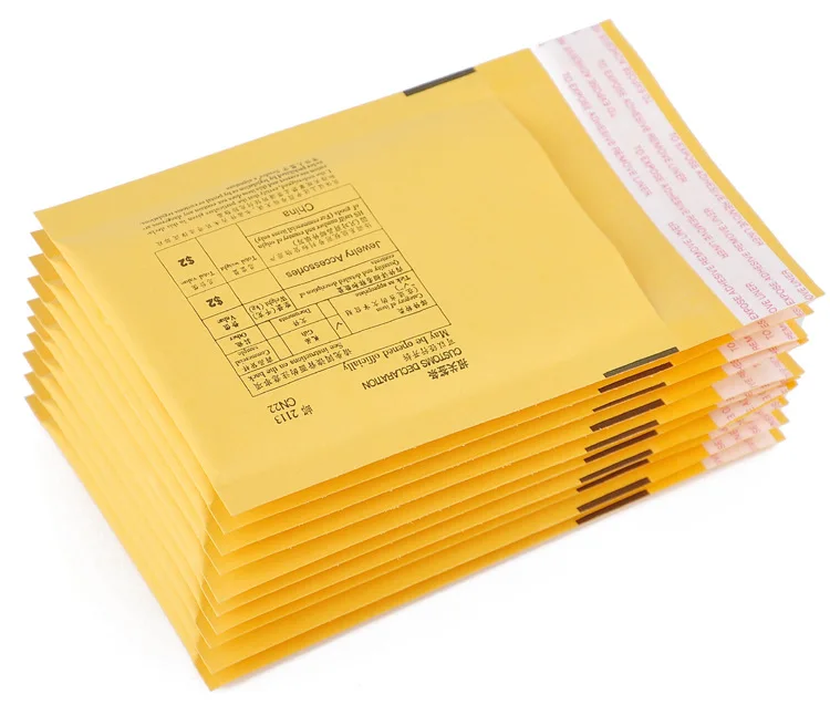 Customized sizes golden kraft bubble mailer 1.jpg