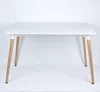 Bazhou european style MDF wooden home furniture dining table and Banquet black mdf dining table with wooden legs