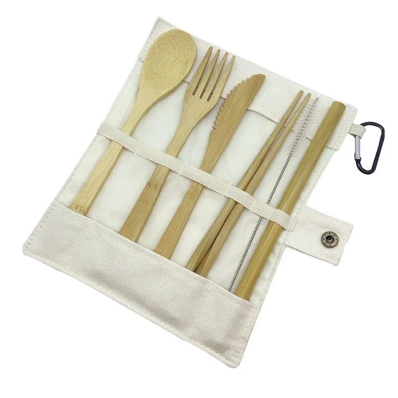 

Zero waste bamboo utensil set reusable Bamboo Cutlery Flatware Set travel Bamboo Cutlery set