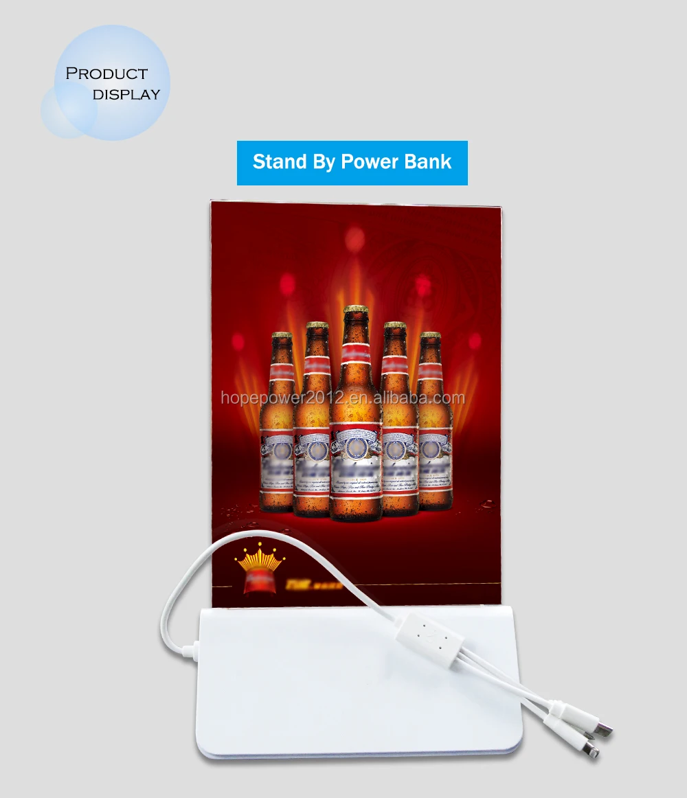 2023 Trending Portable Docking Station Menu Stand Power Bank Restaurant