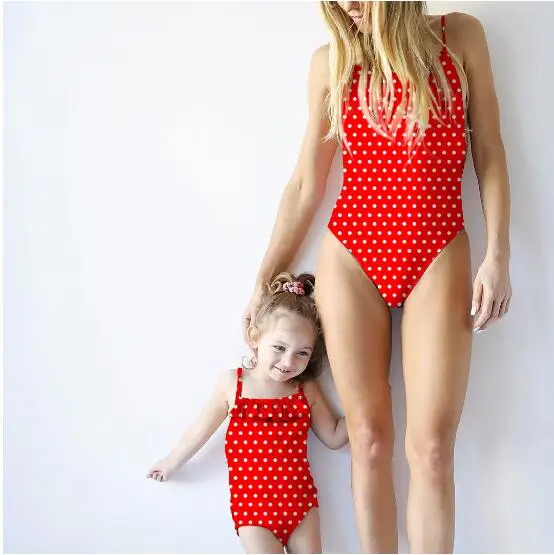 

swimwear moom daughter matching swimsuit for family cute mommy and me swimwear latex swimsuit/latex bikini swimwear, Picture