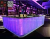 glow lighted bar counter,long glass bar table,led bar furniture sets