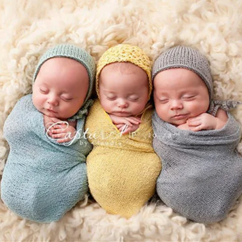 

Studio newborn baby photo bag towel elastic wrap yarn photography props clothes, 22 colors as for pictures