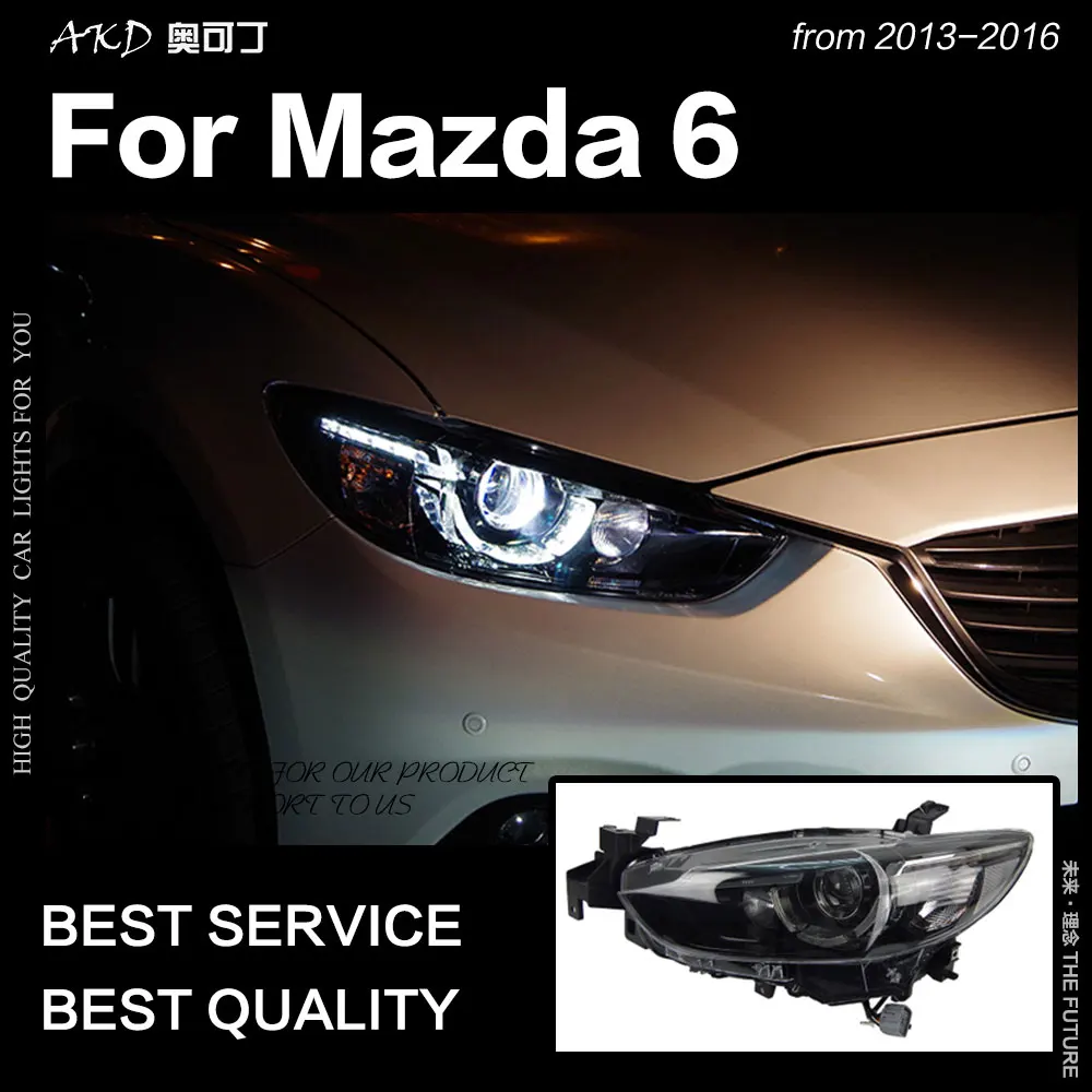 AKD Head Lamp for Mazda 6 Headlights 2013-2017 Upgrade for Mazda6 Atenza New Led Headlight Bi Xenon Hid DRL